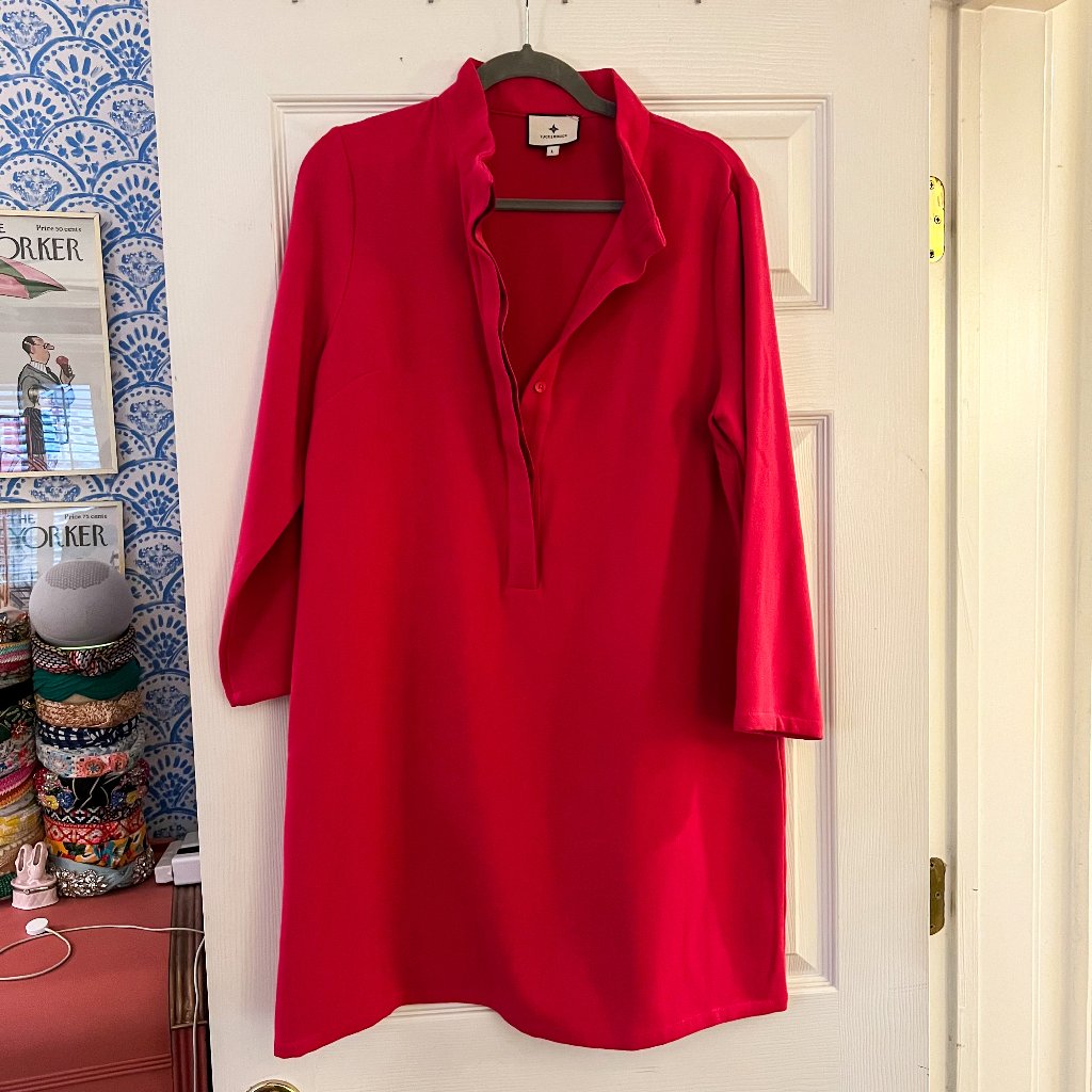 Tuckernuck Pink Long-Sleeve Button-Front Dress - Size Large
